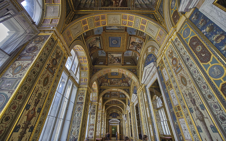 Saint Petersburg Russia Corridor Raphael Loggias Hermitage Museum, HD wallpaper