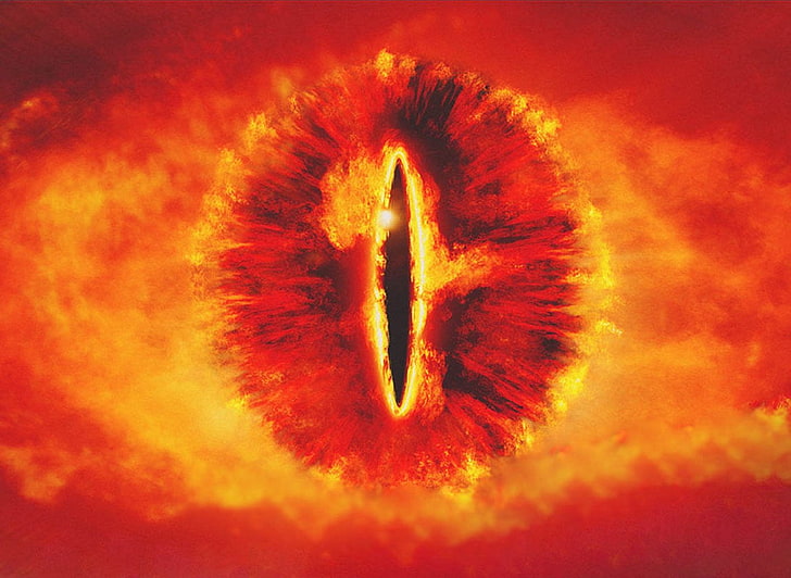 Eye of Sauron, The Lord of the Rings, red, no people, orange color, HD wallpaper