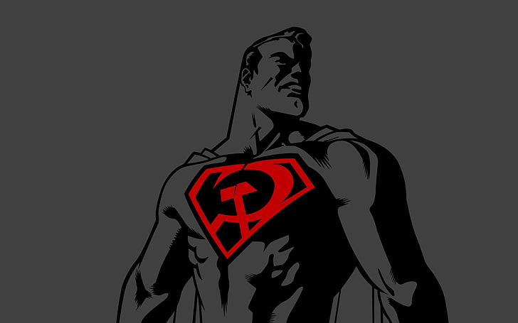 comics, political, red, son, soviet, superman, symbol, HD wallpaper