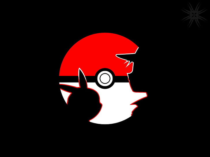 Pokémon, Ash Ketchum, Pikachu, Pokéballs, red, black, white, HD wallpaper