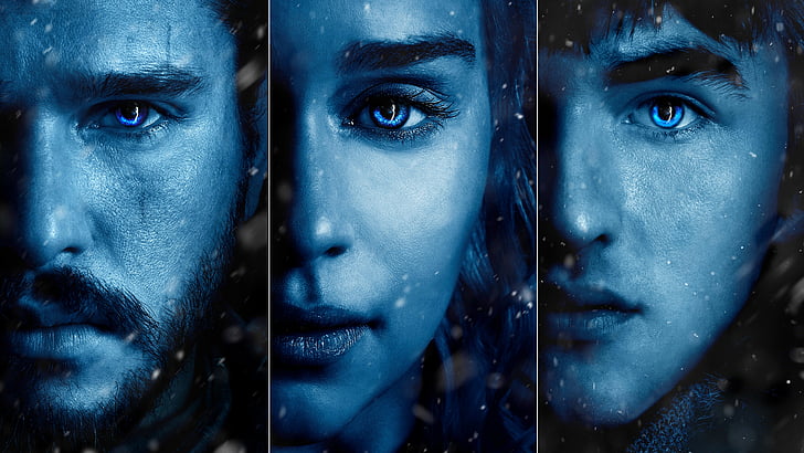 three human half face illustraion, Game of Thrones Season 7, Jon Snow, HD wallpaper
