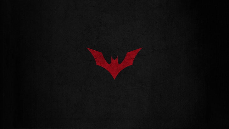 red Batman logo, DC Comics, black color, black background, dark