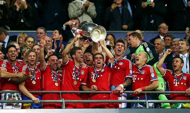 T-Mobile football team, Bayern, Champions League, UEFA, Wembley, HD wallpaper