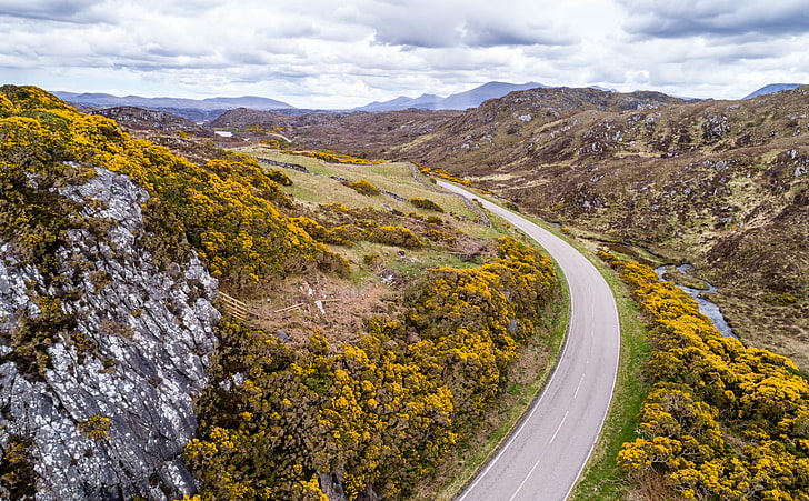 Sutherland Highlands of Scotland, Drone..., Europe, United Kingdom, HD wallpaper