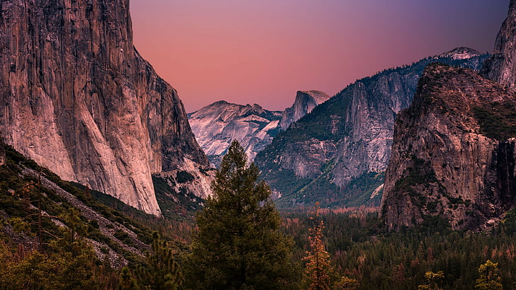 half dome, california, yosemite valley tunnel view, cliff, united states, HD wallpaper