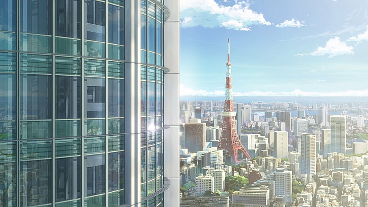 Anime, Your Name., City, Cloud, Kimi No Na Wa., Sky, Skyline, HD wallpaper