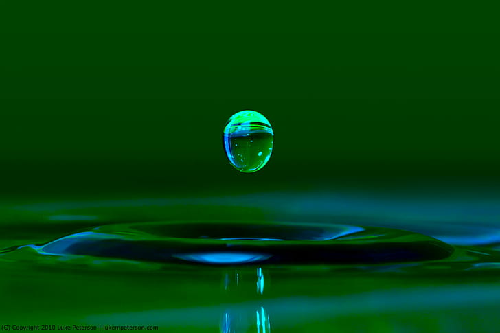 droplet of water, Single, water droplet, water  droplet, green  egg, HD wallpaper