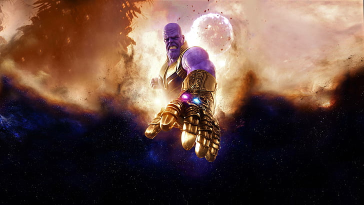 Marvel Studios The Avengers Infinity War Thanos with Infinity Gauntlet, HD wallpaper