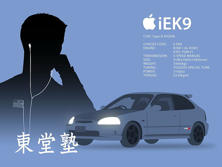 Initial D, Ipod, Simple Background, HD wallpaper