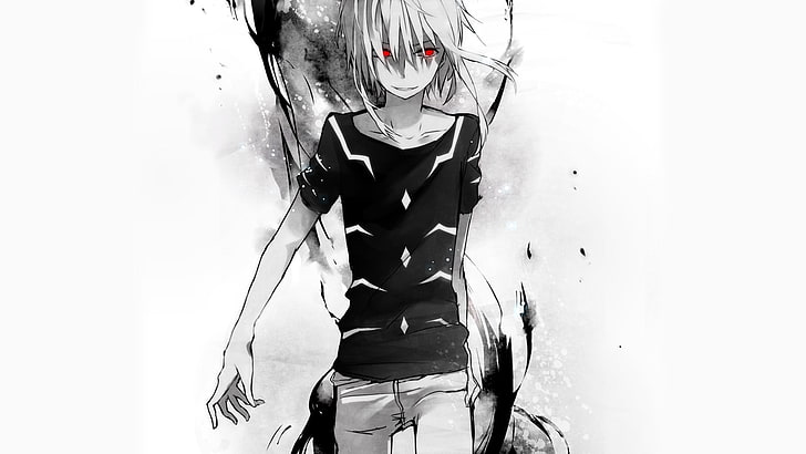 man with red eye anime character illustration, accelerator, aru