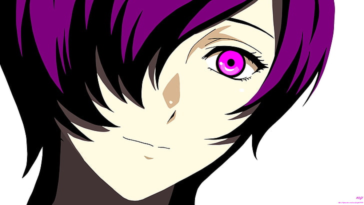 Anime, Tokyo Ghoul:re, Girl, Minimalist, Pink Eyes, Purple Hair