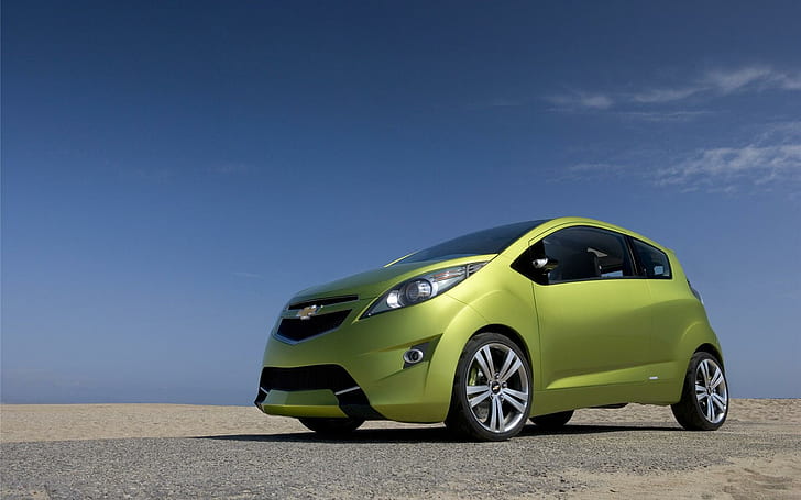 Chevrolet Spark, little, town, green, small, cars