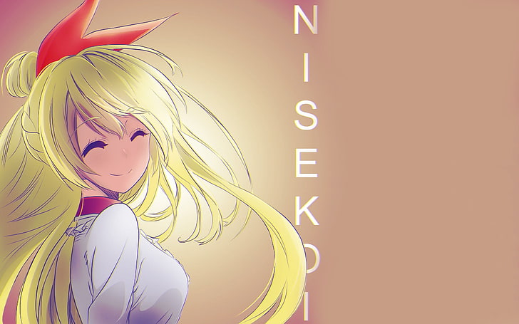 Nisekoi, anime girls, Kirisaki Chitoge, no people, copy space