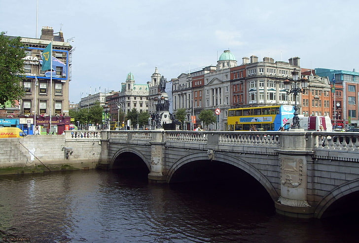 dublin, ireland, oconnell bridge, built structure, architecture, HD wallpaper