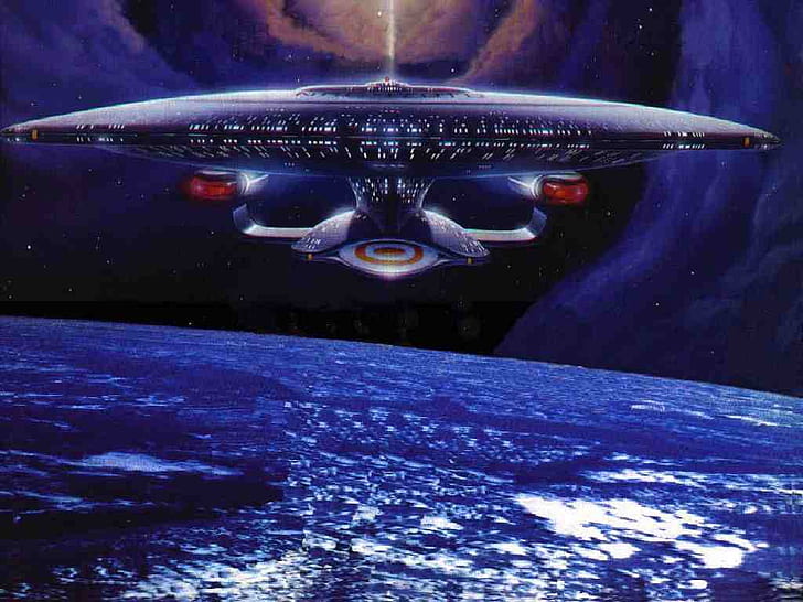 Enterprise D Star Trek Enterprise D over Earth Entertainment TV Series HD Art