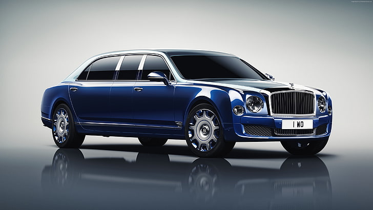 luxury cars, blue, Bentley Mulsanne Grand Limousine, Geneva Auto Show 2016