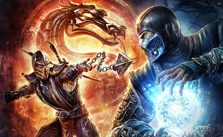 Mortal Kombat, Sub-Zero and Scorpion Mortal Kombat, Games, concept art, HD wallpaper
