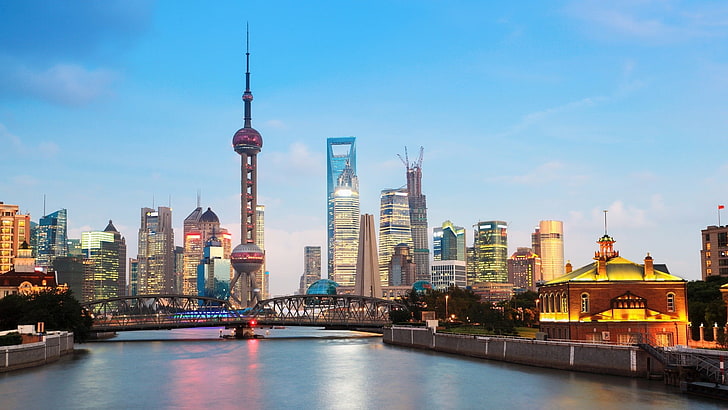 Oriental Pearl tower, architecture, cityscape, building, Shanghai, HD wallpaper