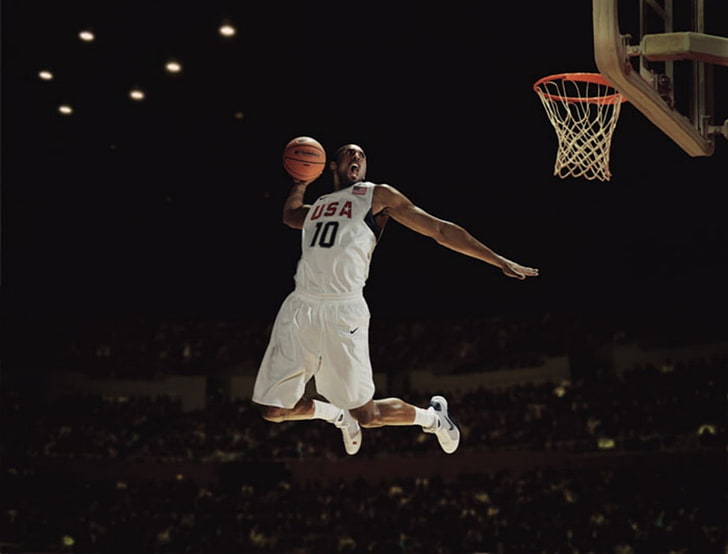 nba basketball kobe bryant dunk basketball player Sports Basketball HD Art