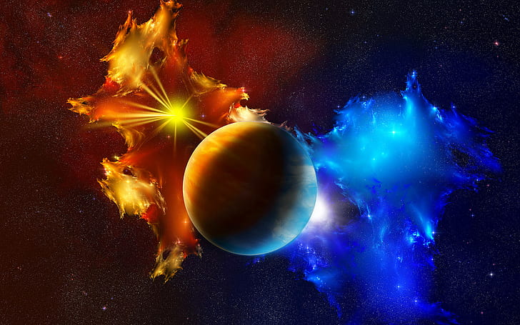 Space, Universe, Abstract, Planets,Colorful, Stars, HD wallpaper
