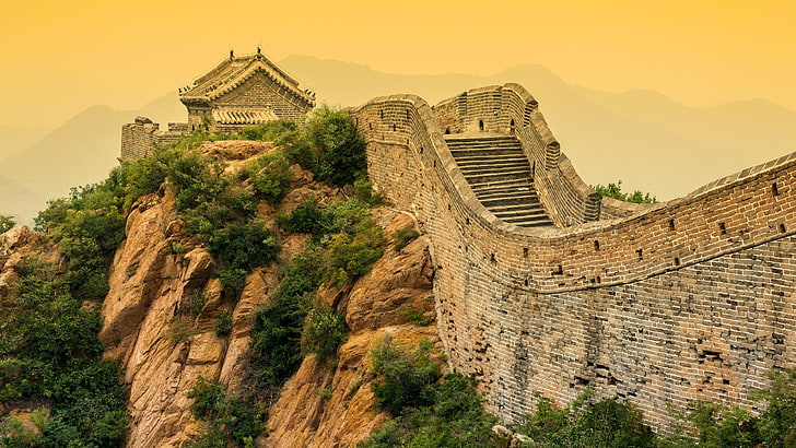 great wall, historic, landmark, china, ancient history, fortification, HD wallpaper