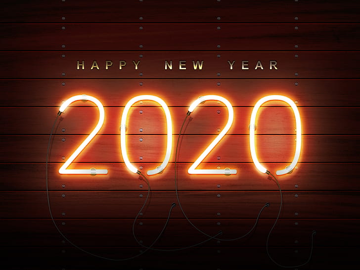 new year, neon, happy new year, new year 2020