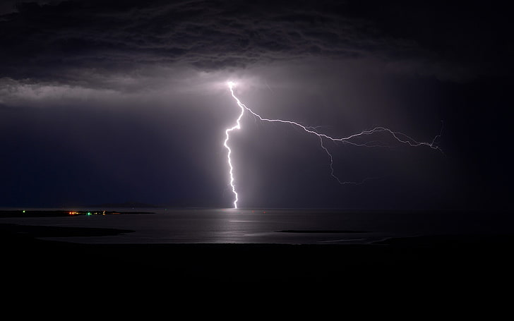 lightning, dark, storm, power in nature, cloud - sky, thunderstorm, HD wallpaper