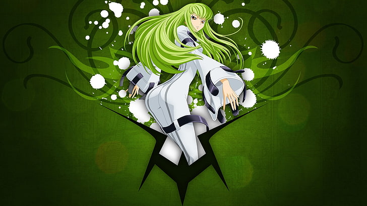 C.C., Code Geass, green color, no people, creativity, art and craft