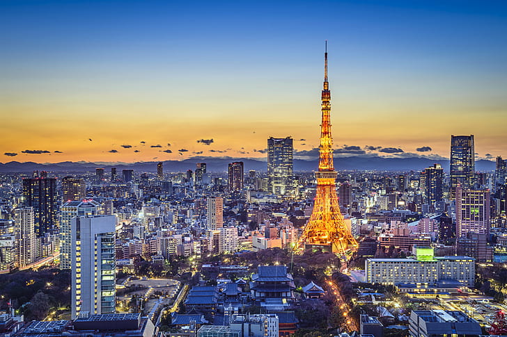 Paris City portrait, tokyo, japan, tokyo, japan, Tokyo Japan, HD wallpaper