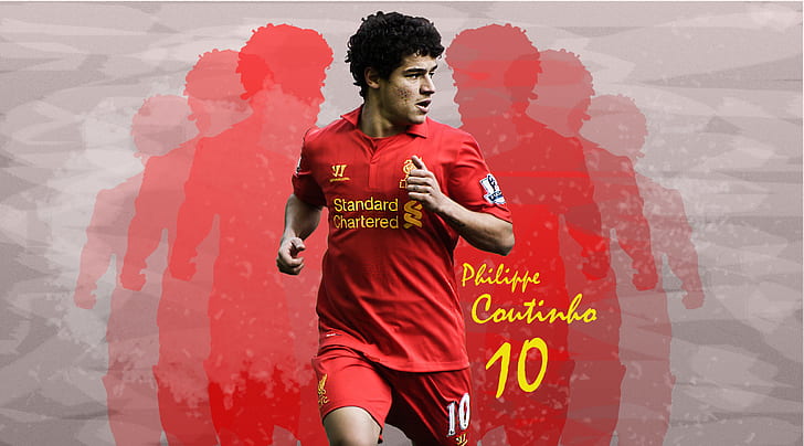 philippe coutinho, liverpool fc, soccer player, HD wallpaper
