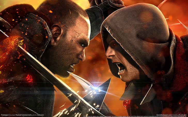two male game wallpaper, battle, Mutants, Prototype 2, James Heller, HD wallpaper