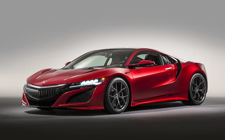 2015 Honda NSX, red coupe, HD wallpaper