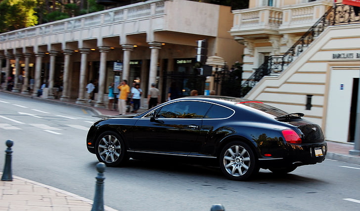 black Mercedes-Benz sedan, Bentley, CONTINENTAL GT, car, mode of transportation, HD wallpaper