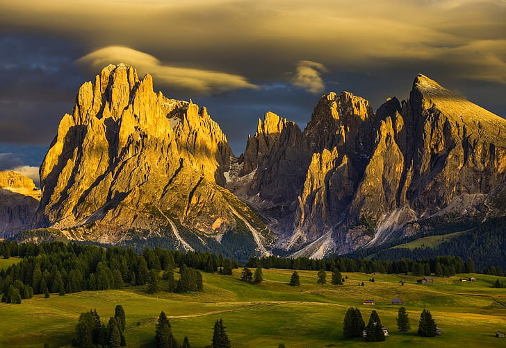 green, clouds, Alps, nature, mountains, Dolomites (mountains)