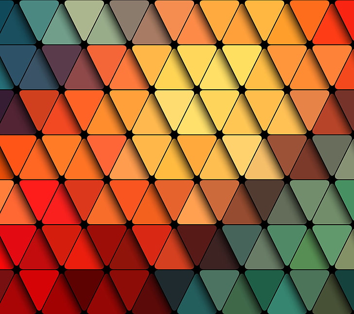 multicolored triangular pattern illustration, abstract, colorful, HD wallpaper