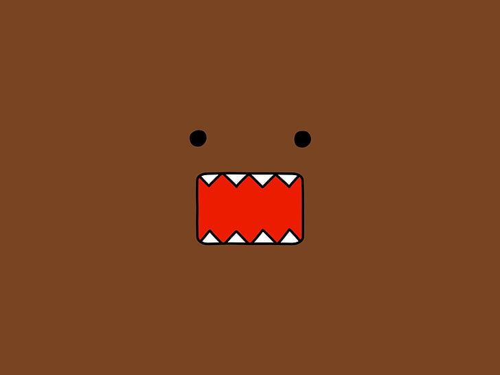 black and red iPhone case, Domo, brown, face, drawing, minimalism