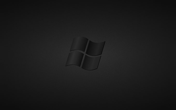 Windows logo, grey, black, dark, illustration, backgrounds, single Object, HD wallpaper