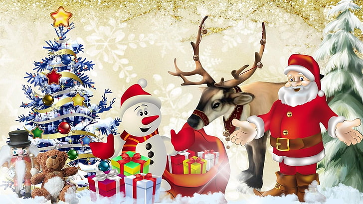 HD wallpaper: Holiday, Christmas, Gift, Reindeer, Rudolph (Reindeer), Santa  | Wallpaper Flare