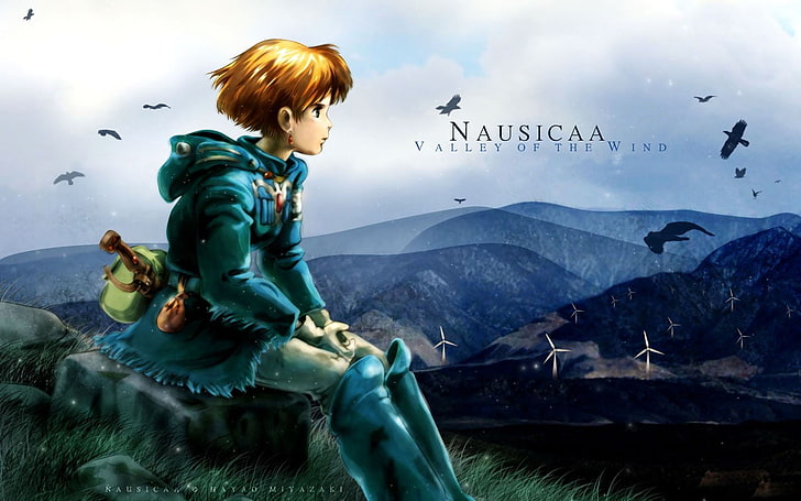 Nausicaa of the Valley of the Wind, Studio Ghibli, anime, mountain, HD wallpaper