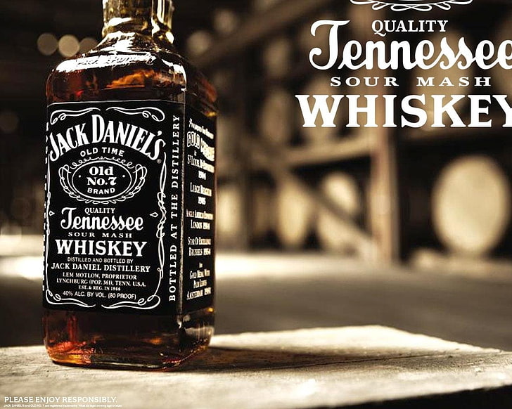 Jack Daniel's whisky bottle with text overlay, Products, Jack Daniels, HD wallpaper