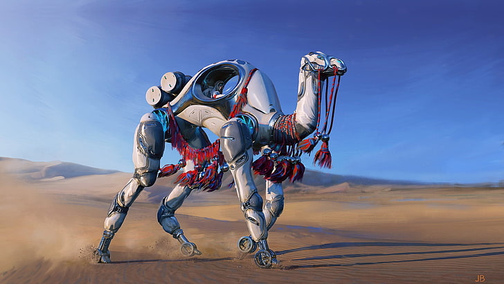 gray camel character, illustration, artwork, desert, camels, digital art, HD wallpaper