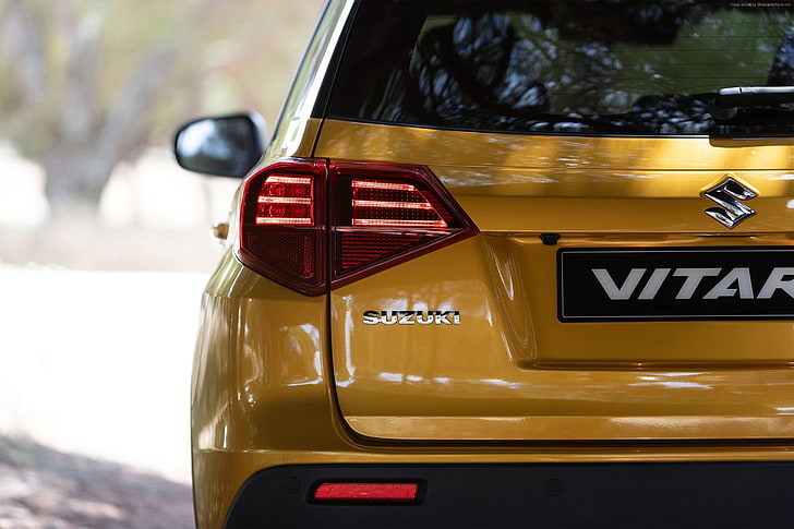 2019 Cars, SUV, Suzuki Vitara, 4K, mode of transportation, yellow