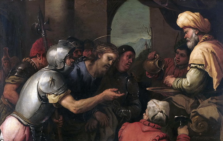 picture, religion, mythology, Luca Giordano, Pilate Washes His Hands
