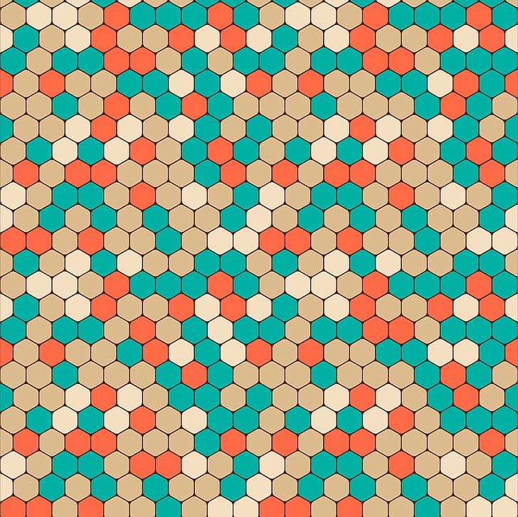 multicolored honeycomb wallpaper, colorful, abstract, geometry