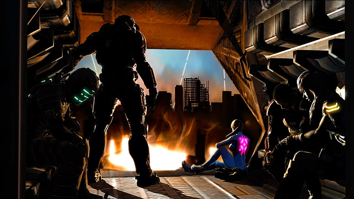 soldier illustration, Dead Space, Mass Effect, Halo, Metroid, HD wallpaper