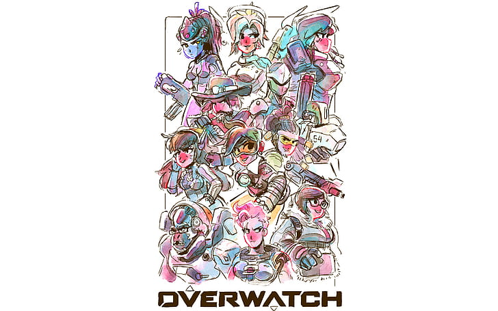 Overwatch, artwork, Widowmaker (Overwatch), Mercy (Overwatch), HD wallpaper