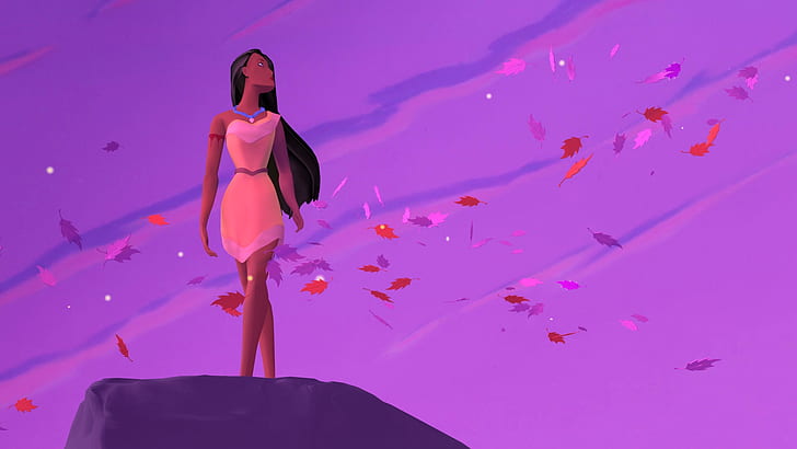 Pocahontas Disney Purple Indian HD, cartoon/comic