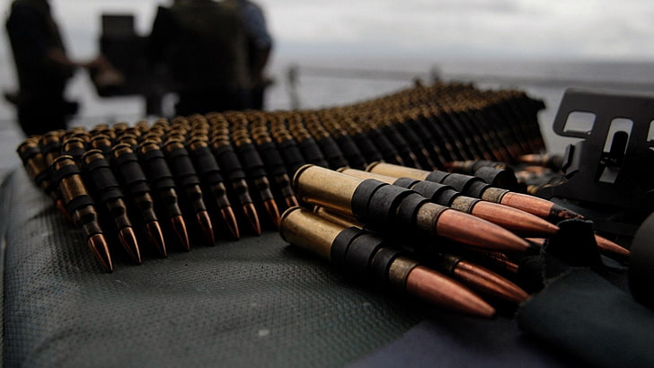 brass-colored bullet lot, Weapons, Ammo, Military, technology, HD wallpaper