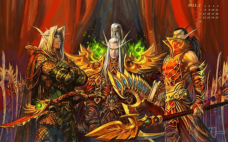 elf warrior wallpaper, World of Warcraft, Yaorenwo, calendar, HD wallpaper