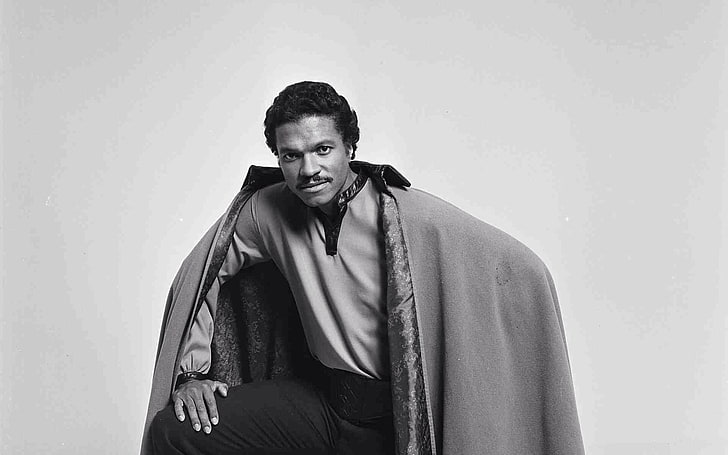men's cape, billy dee williams, colt 45, actor, bw, front view